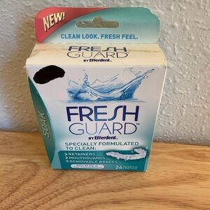 Fresh Guard Soak by Efferdent 24 Packets for Retainers Clear Braces Mouth Guards